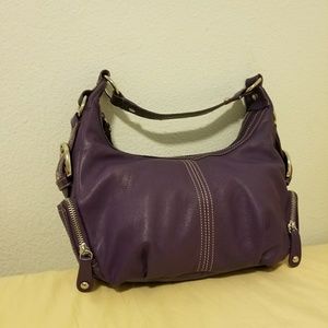 FRANCO SARTO Purple Leather Shoulder Bag